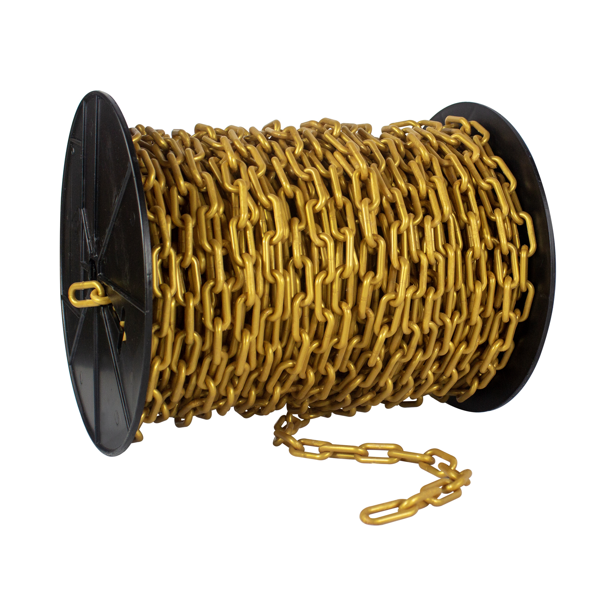 Mr. Chain Plastic Safety Chain — 1.5in. x 200ft., Gold, High-Density Polyethylene, UV Resistant, Model# 30109